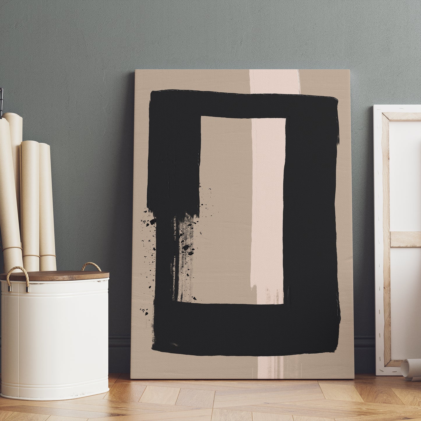 Black Frame Geometric Art Canvas Print