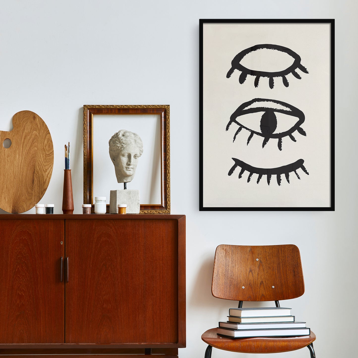 Black Ink Eyes Art Print