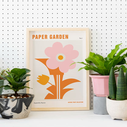 Retro Cut Outs Flower Poster