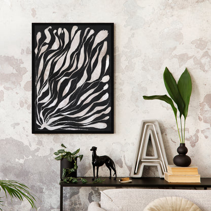 Black&White Abstract Flower Poster