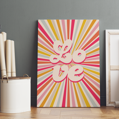 Colorful Groovy Love 60s 70s Canvas Print