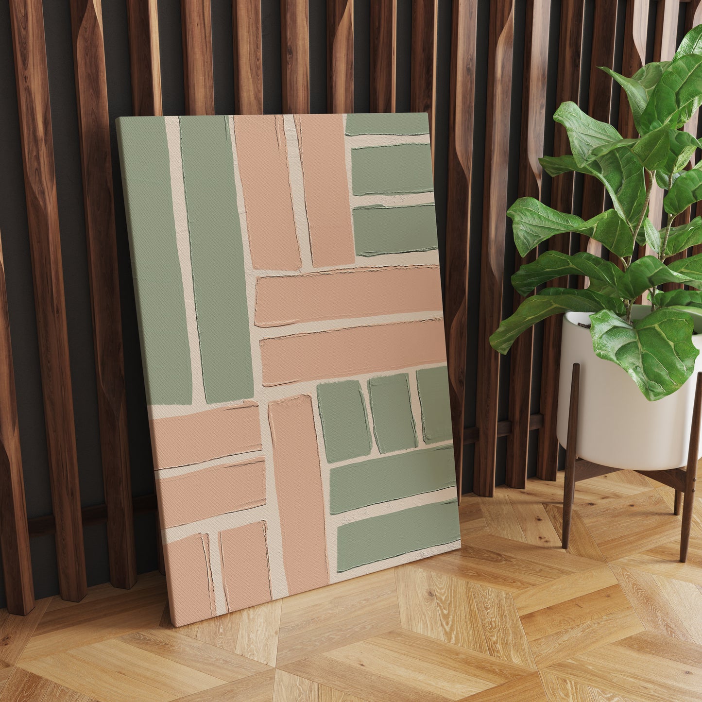 Mint&Pink Geometric Canvas Print