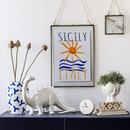 Sicily Italy Travel Aesthetic Poster