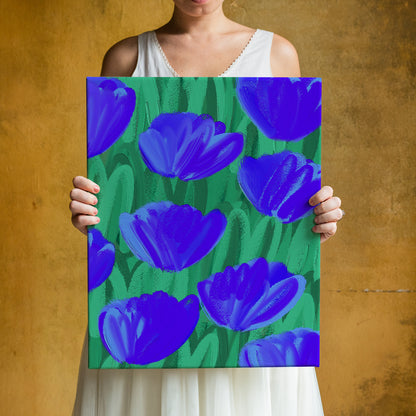 Painted Irises Botanical Art Canvas Print