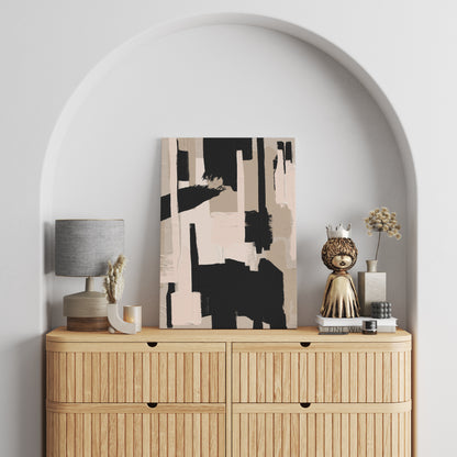 Beige Mid Century Modern Canvas Painting