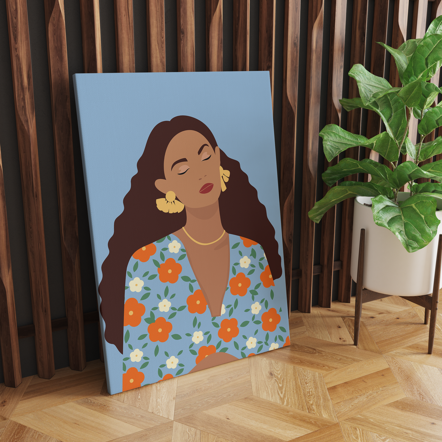 Plant Lady Blue Canvas Print