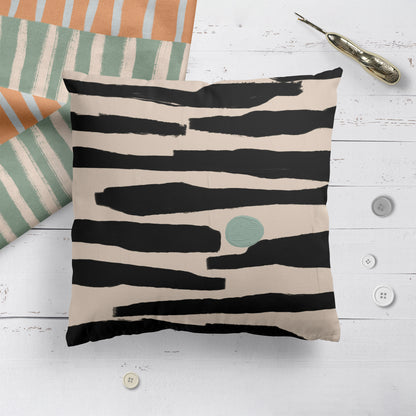 Black Modern Art Throw Pillow