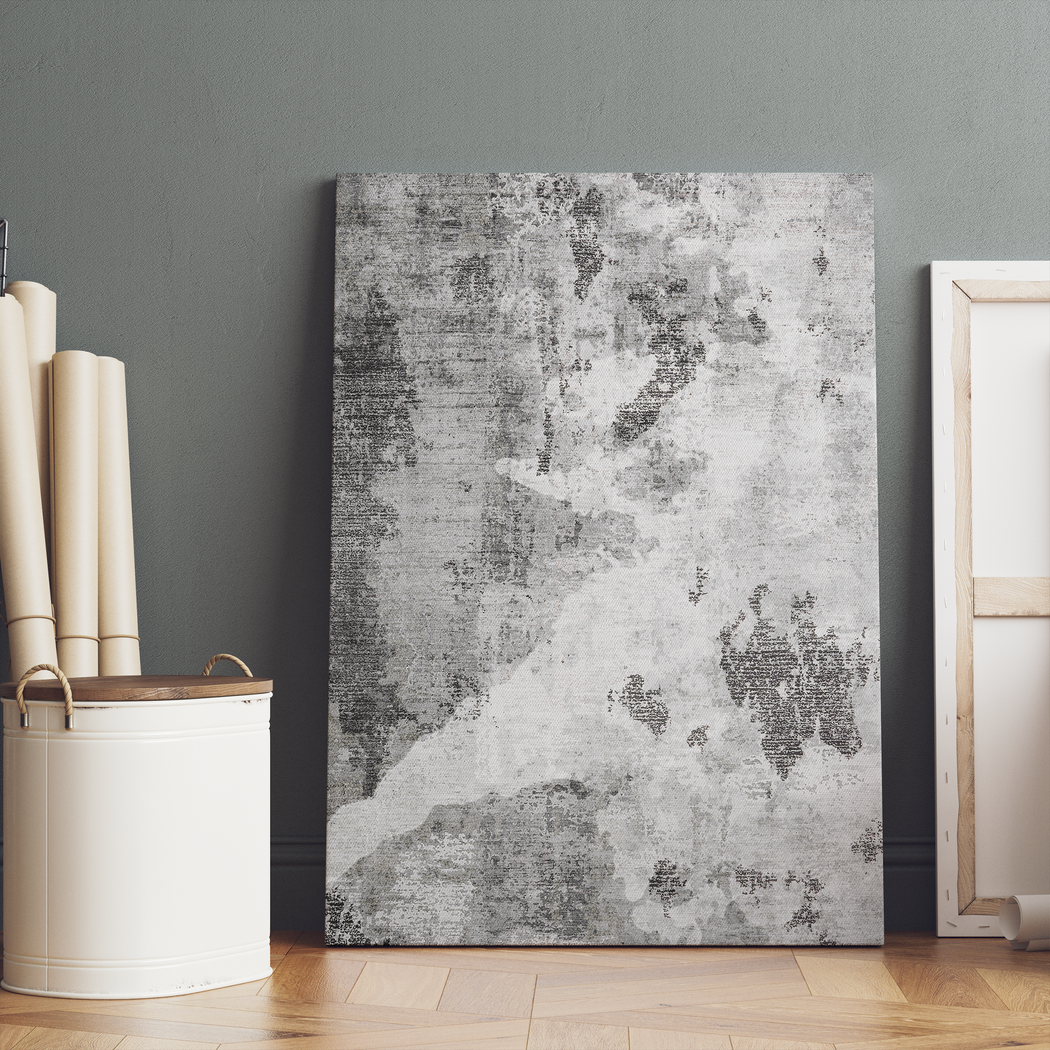 Painted Grey Abstract Grunge Canvas Print