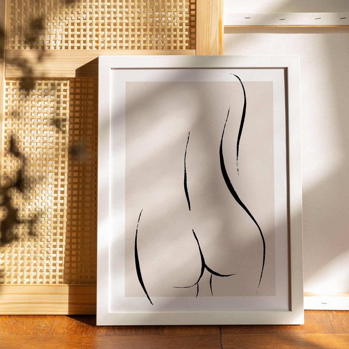 Beige Minimalist Female Body Poster – HypeSheriff