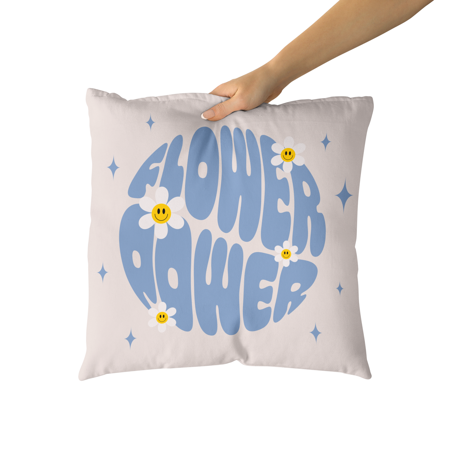 Retro Flower Power Hippie Throw Pillow