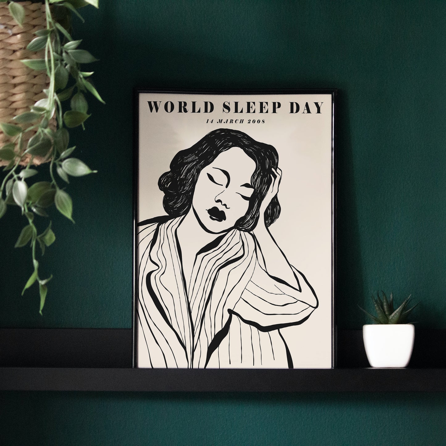 World Sleep Day Cute Woman Print