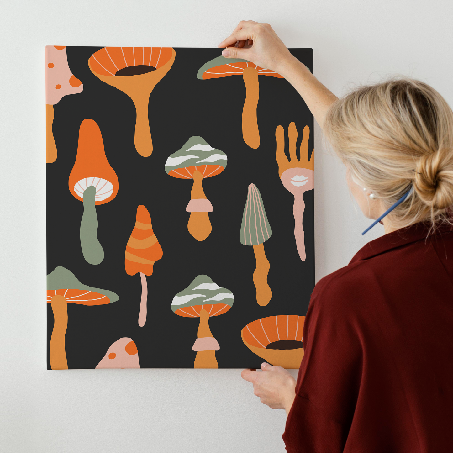 Groovy Psychodelic Mushrooms Canvas Print