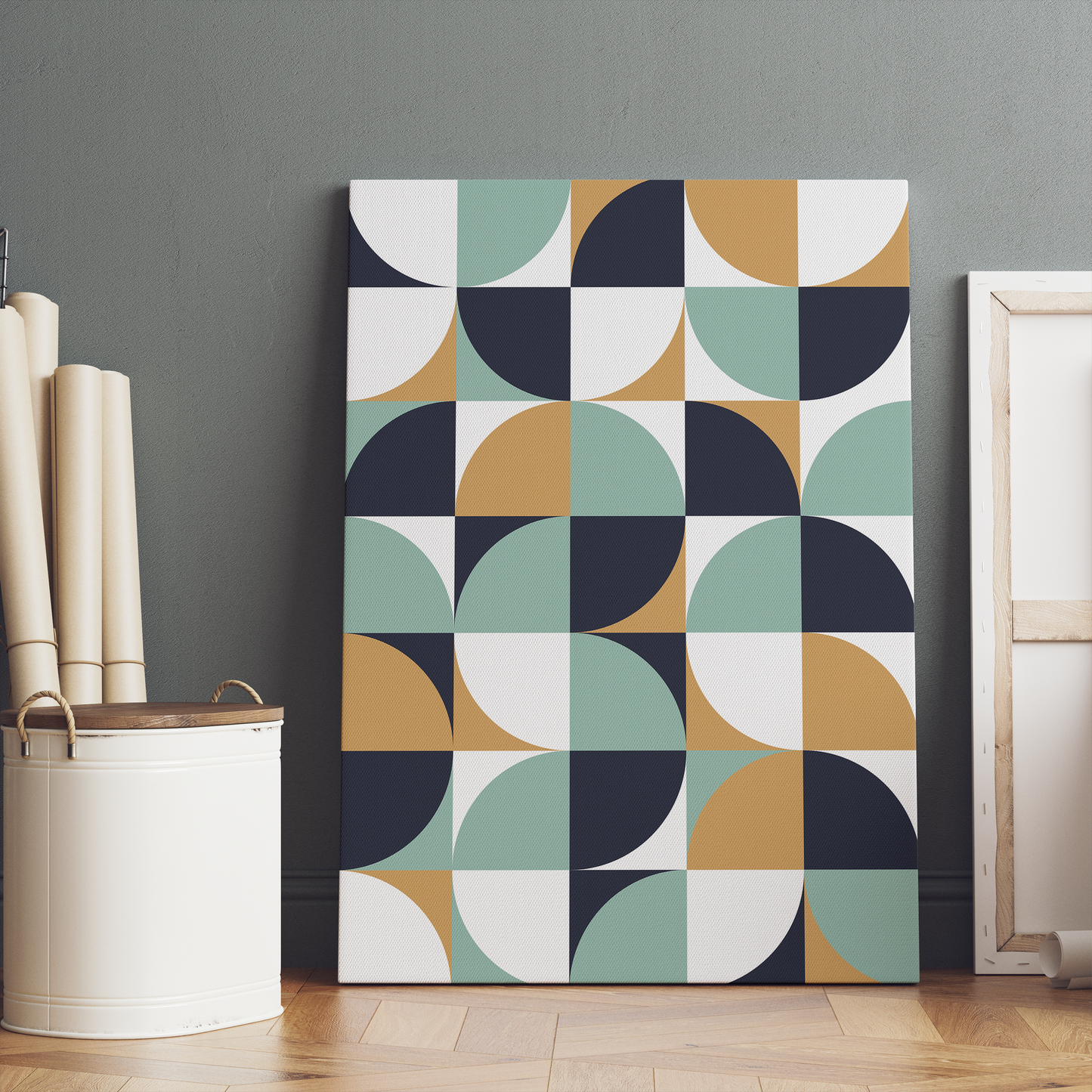 Abstract Neutral Geometric Wall Art Canvas Print