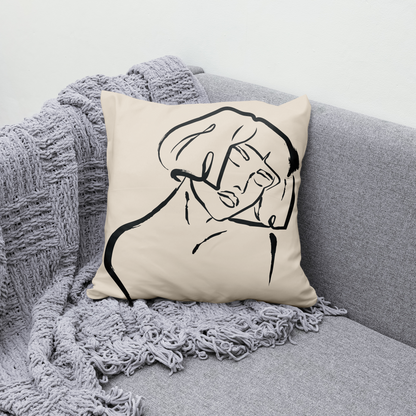 Sleeping Beauty Black Ink Throw Pillow