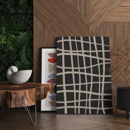 Black Checkered Abstract Canvas Print