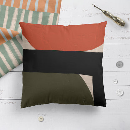 Modern Bauhaus Blocks Throw Pillow