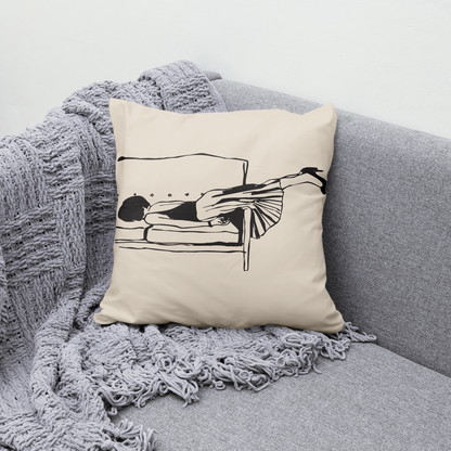 Tired Woman, Funny Throw Pillow