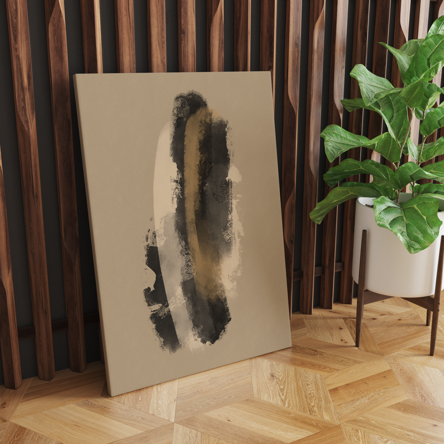 Elegant Modern Abstract Painted Canvas Print