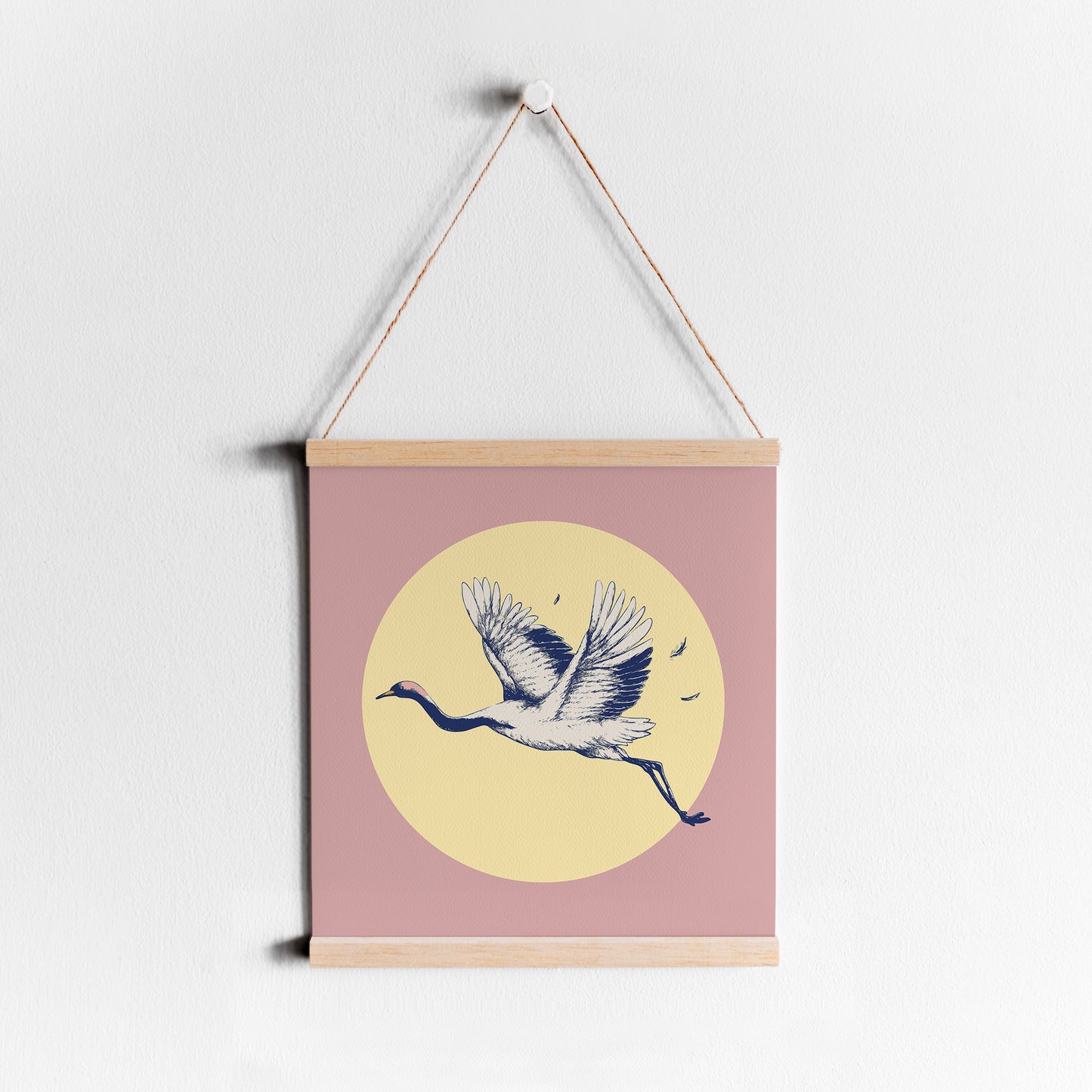 Pink Romantic Crane Print