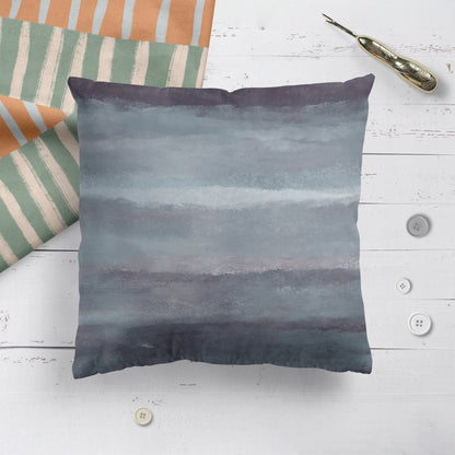 Sea Levels Seafoam Navy Blue Abstract Ocean Art Throw Pillow