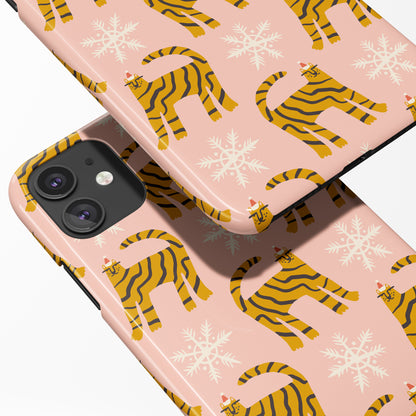 Pink Christmas Cheetah iPhone Case