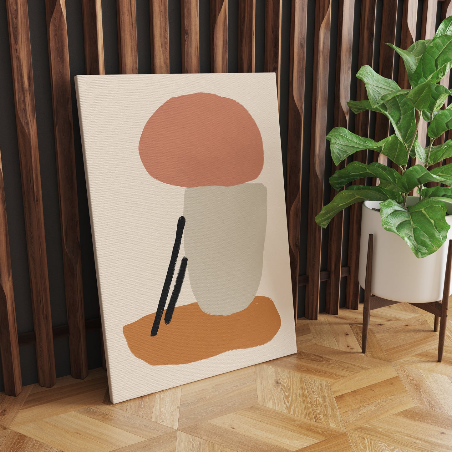 Danish Modern Beige Canvas Print