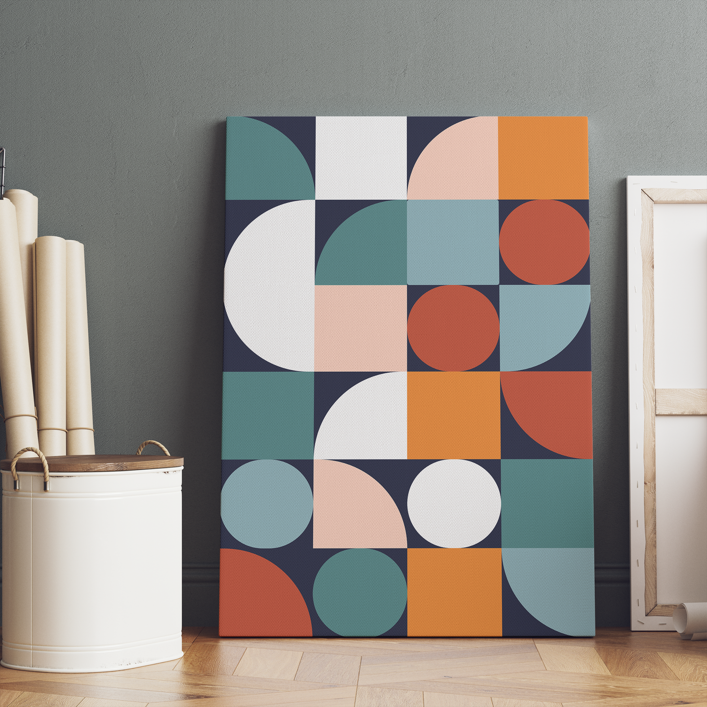 Colorful Geometric Bauhaus Wall Art Canvas Print