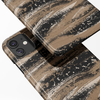 Painted Beige&Black Grunge Pattern iPhone Case