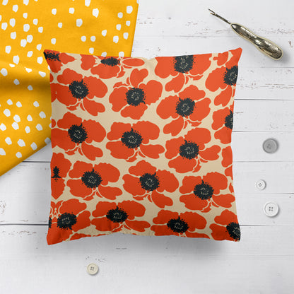 Pillow with Poppies