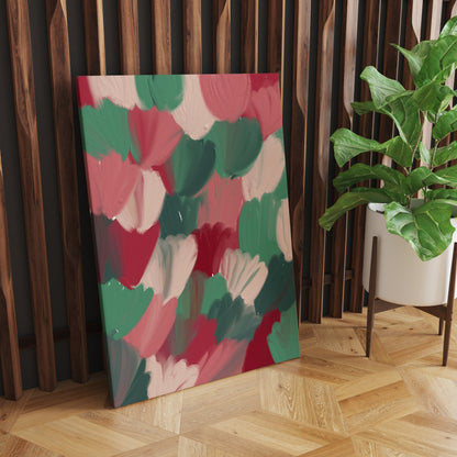 Colorful Abstract Floral Painted Canvas Print