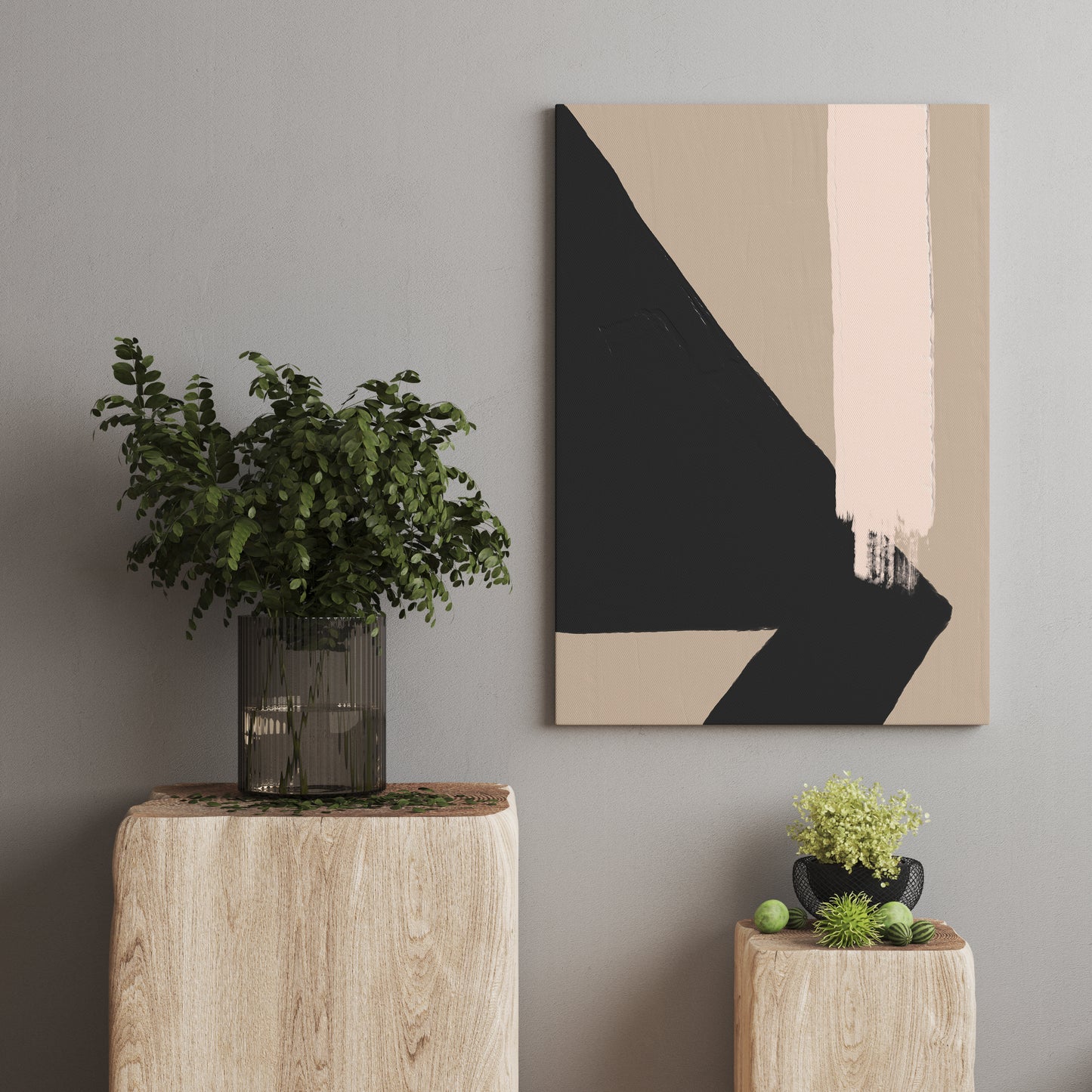 Black&Beige Modern Canvas Print