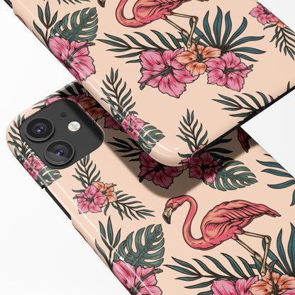 Beige Flamingo Tropical iPhone Case