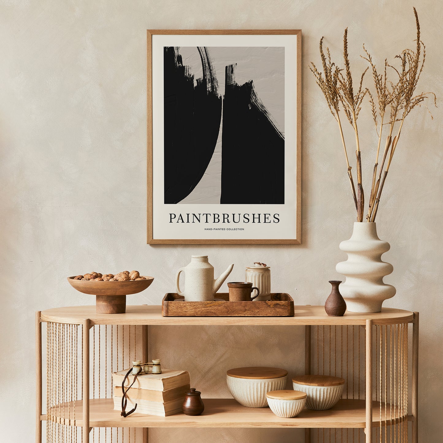 Black Modern Paintbrushes Poster