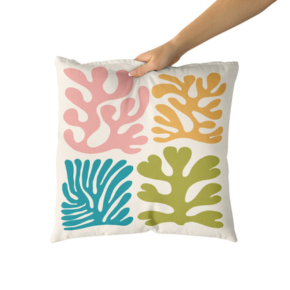 Throw Pillow with Colorful Shapes