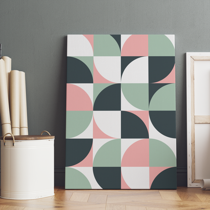 Mint Pastel Bauhaus Geometric Art Canvas Print