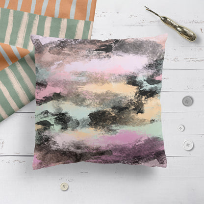 Colorful Paintbrush Abstract Throw Pillow