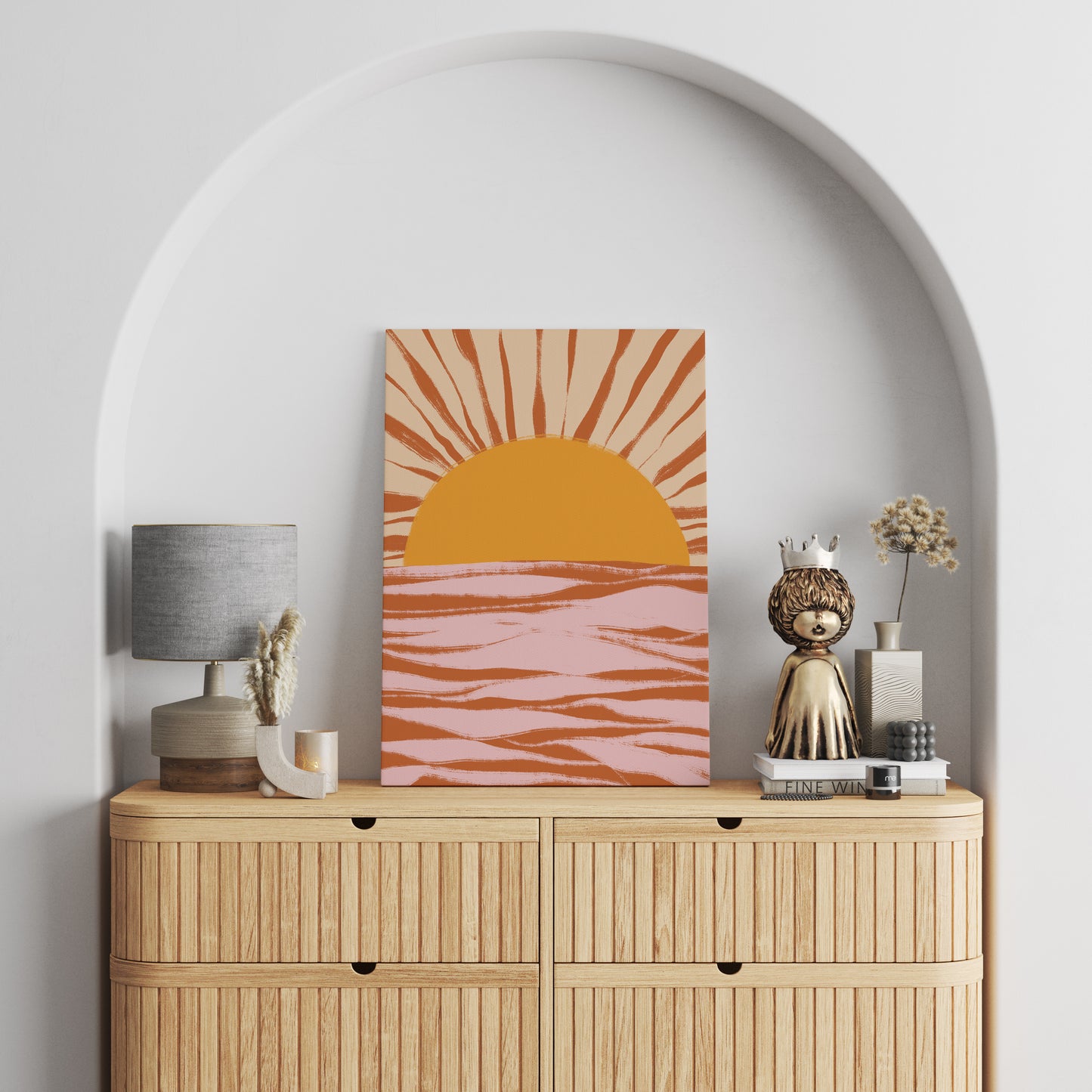 Boho Colorful Sun Canvas Print