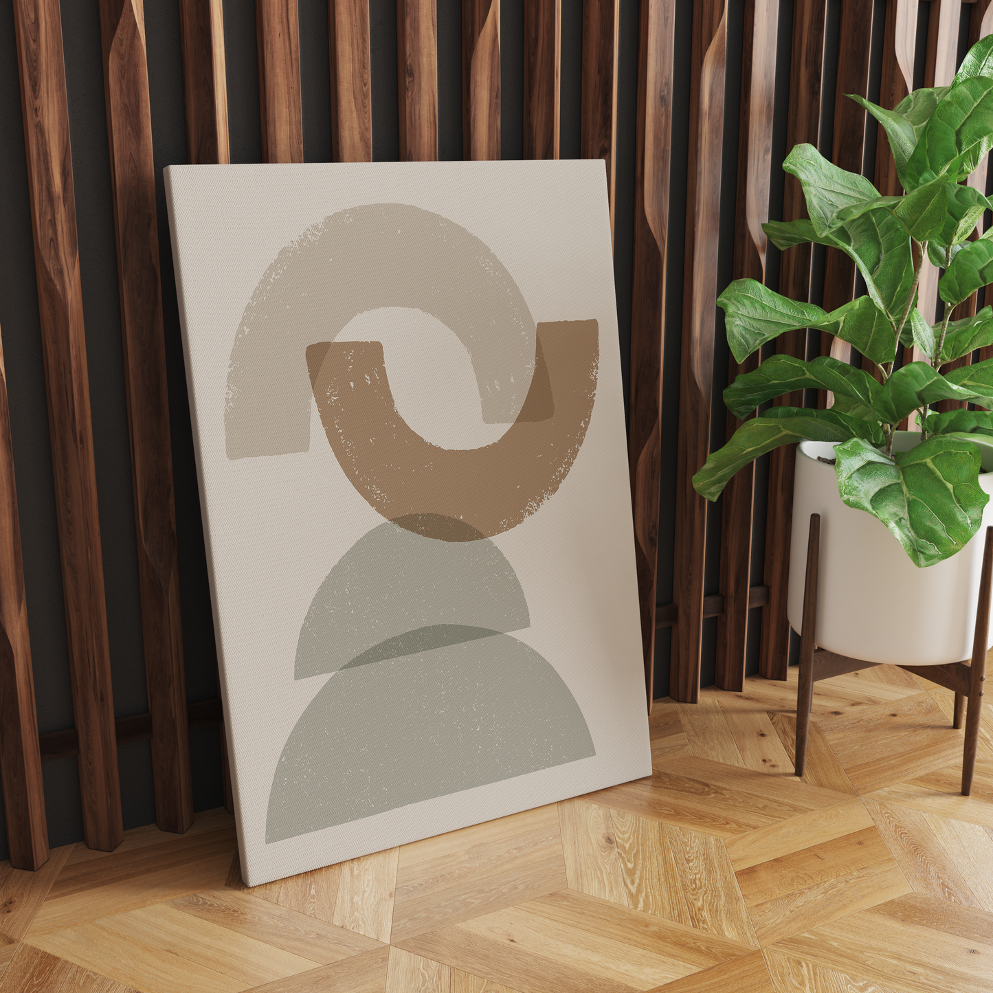 Neutral Geomeric Wall Art Canvas Print