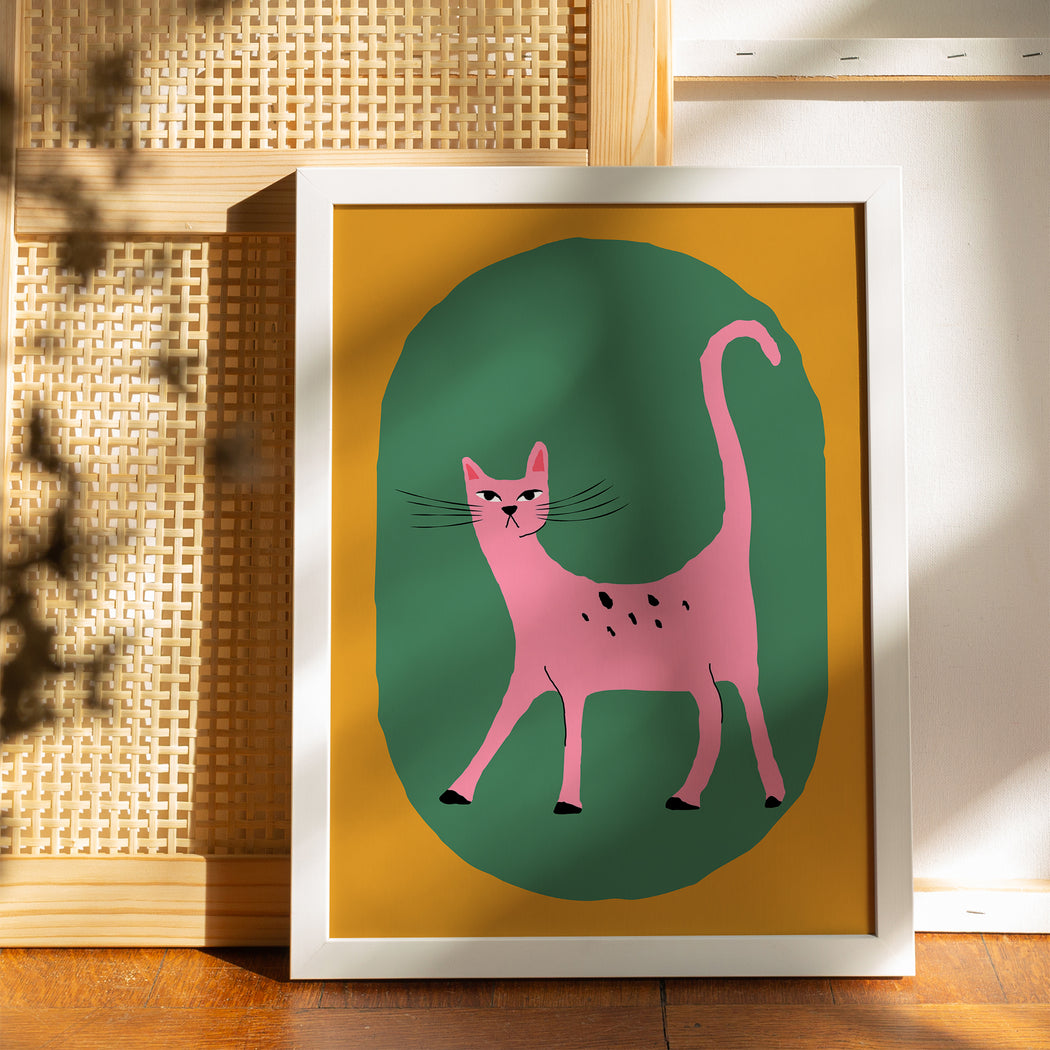 Pink Cat Poster