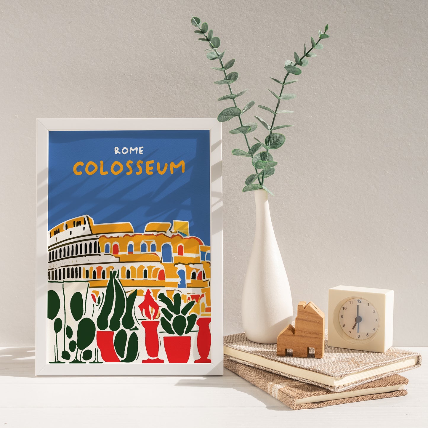 Rome, Colosseum Colorful Travel Poster