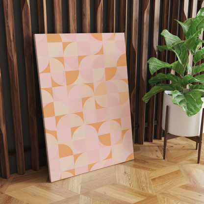 Pastel Pink Geometric Art Canvas Print