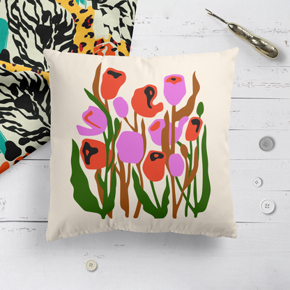 Pop Art Warhol Flowers Throw Pillow