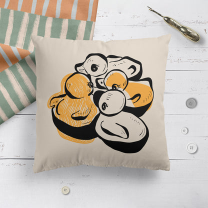 Little Yellow Ducks Throw Pillow