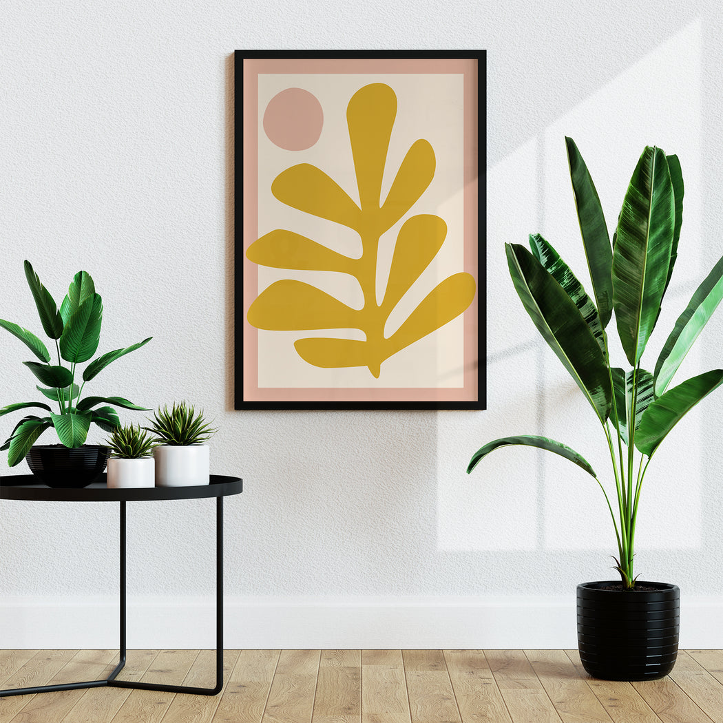 Yellow Leaf Cutouts Poster