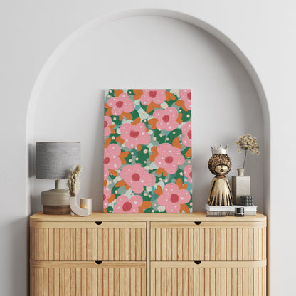 Pink Flowers Farmhouse Decor Canvas Print