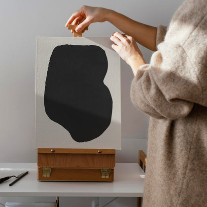 Modern Black Shape Abstract Canvas Print