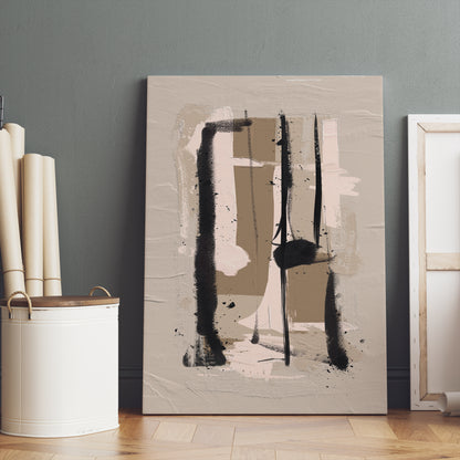 Beige Modern Abstract Painting Canvas Print