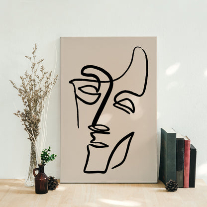 Picasso Face Line Art Canvas Print