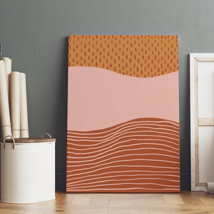 Wavy Retro Modern Art Canvas Print