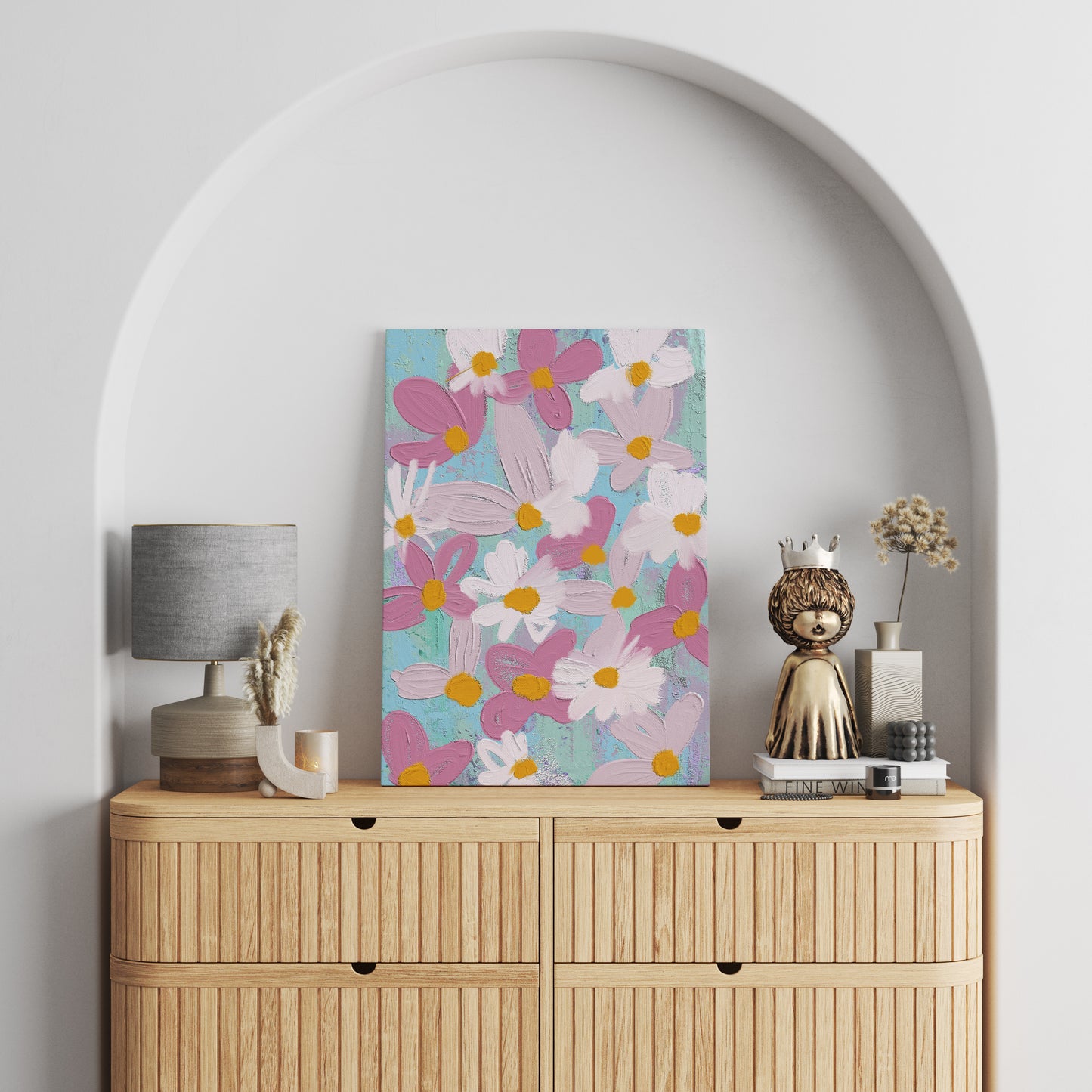 Pastel Feminine Floral Nursery Canvas Print